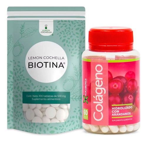 1 Biotina Lemon Cochella+ 1 Colágeno 60 Cápsulas Sabor Sin sabor