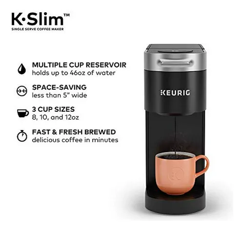 Keurig K-slim Y Espumador De Leche Negro - Cafetera Individu