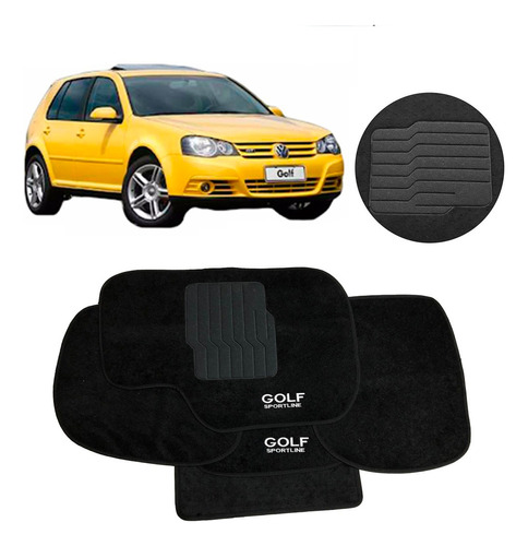 Tapete Preto Bordado Logo Golf Sportline 2008 2009 10 11 12