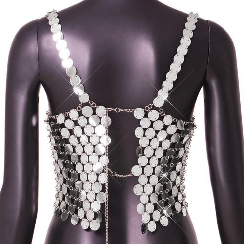 3 Lentejuelas De Moda Crop Top Midriff Baring Top Bralette