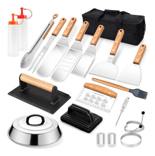 Kit De Accesorios De Plancha 20 Pcs, Accesorios De Parrilla