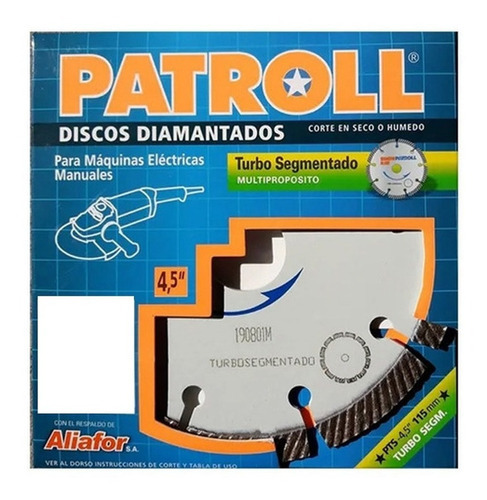 Disco Diamantado Patroll Aliafor Turbo Segmentado Ø 4.5 