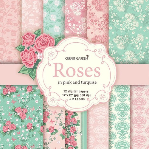 Kit Imprimible Pack Fondos Shabby Chic Clipart Cod 14