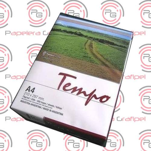 Resma A4 75 Tempo Mercadoenvio 1 Pack X 10 Papelera Grafipel