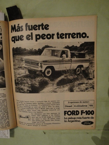 Publicidad Ford Pick Up F-100 Año 1972