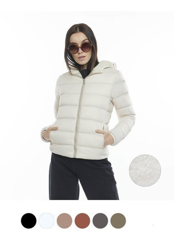 Campera Mujer Capucha Canelon Abrigo Interno Importada 5632