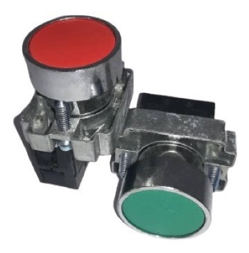Pulsador Metal 22mm Verde Rojo Pack 4 Unidades