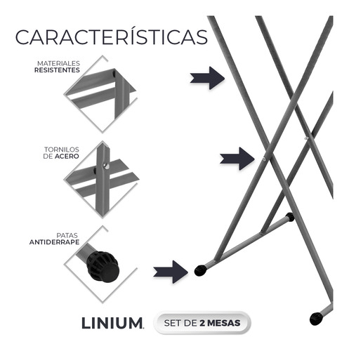 Pack 2 Mesas Linium Indiviudual Plegable 3 Niveles Ajustable