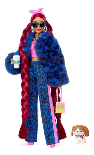 Barbie Extra Boneca Fashion Leopardo Azul - Mattel