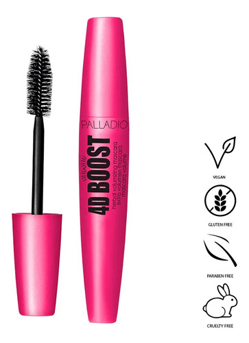 Mascara Para Pestañas 4d Boost Herbal X10ml Palladio Color Black