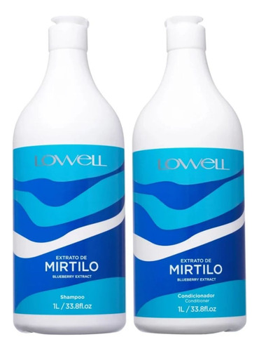 Kit Lowell Mirtilo Shampoo 1 Litro + Condicionador 1 Litro