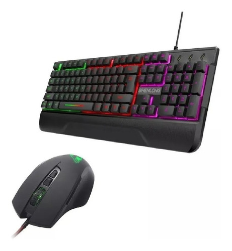 Combo Kit Gamer Teclado Y Mouse Shenlong C2001 Pc Usb