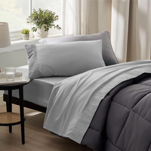 Bedsure Juego Sabanas Extra Largas Gris Individual Xl Funda