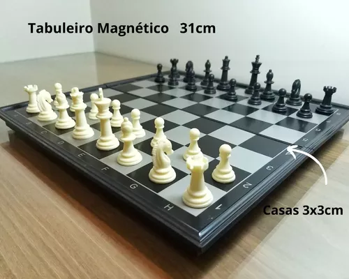 Tabuleiro portátil e magnético storable, conjunto de peças xadrez