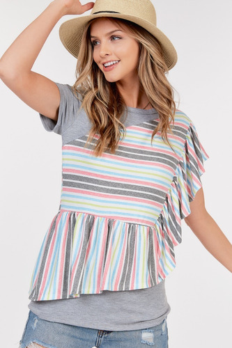 Imagen 1 de 1 de Blusa De Rayas