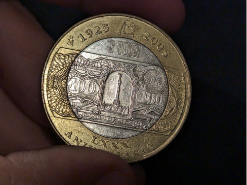 Moneda Aniversario Lxxx Banco De México 100 Pesos Bimetálica