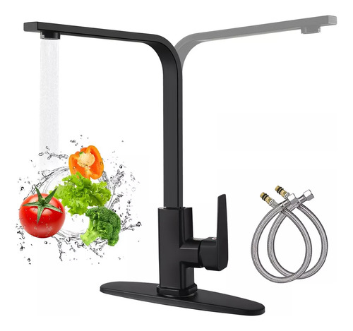 Monomando Mezcladora Para Fregadero Llave Cocina Negro Mate