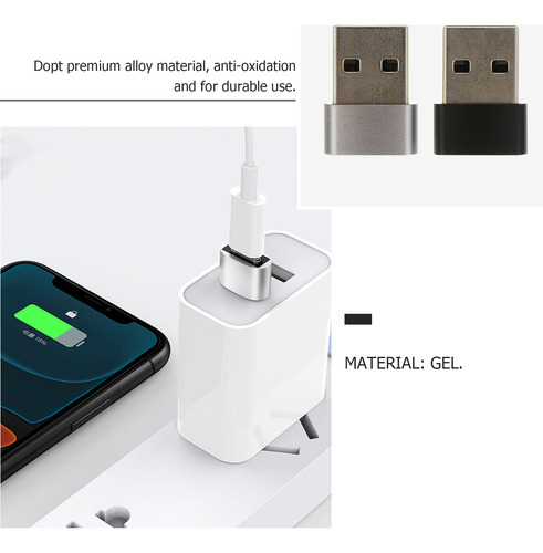 2 Unidades De Adaptador Usb 2.0a Para Tipo C Usb 2.0a Macho