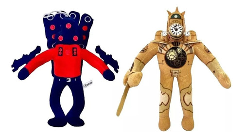 Set 2 Peluches Skibidi Toilet  Super Titán Y Titan Clockman