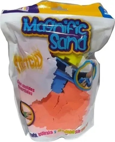 Arena Mágica Magnific Sand Con Moldes 450g 2212 Color Amarillo