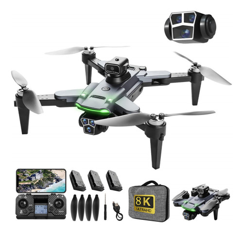 Mini drone HYTOBP Mini Drone S166 GPS con dual cámara 8K negro 5GHz 3 baterías