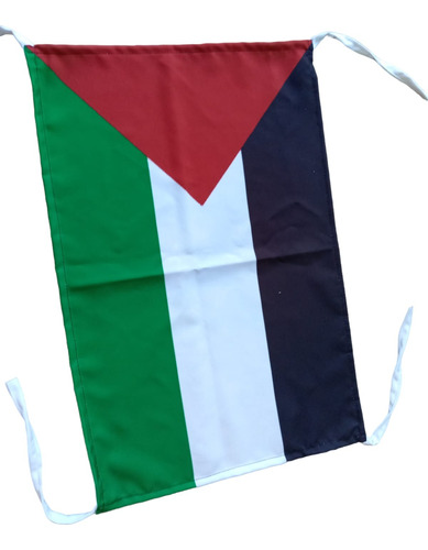 Bandera Palestina Balconera 50 X 48cm En Tela Buena Calidad