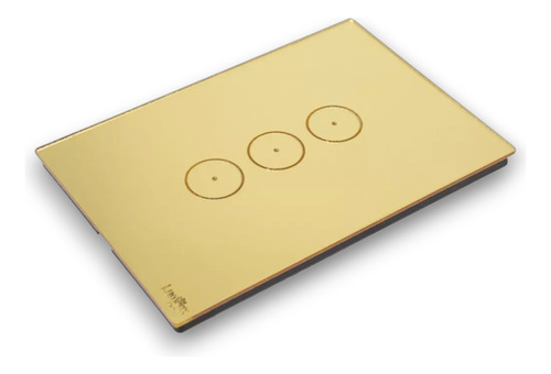 Interruptor Touch Glass 3 Botões Wi-fi Dourado 4x2 Lumenx