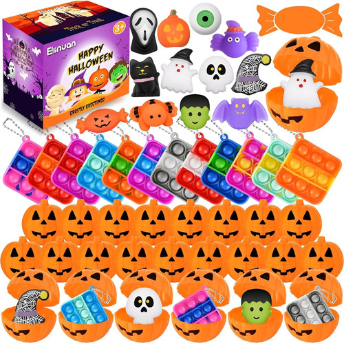 48 Paquete De Juguetes De Halloween Con Caja De Calabazas, R
