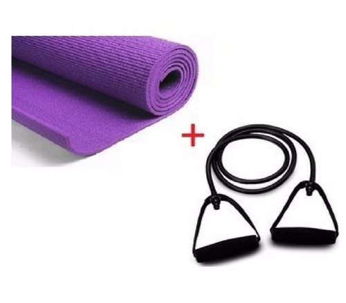 Combo Fitness Yoga - Mat Yoga Morado+funda+liga 