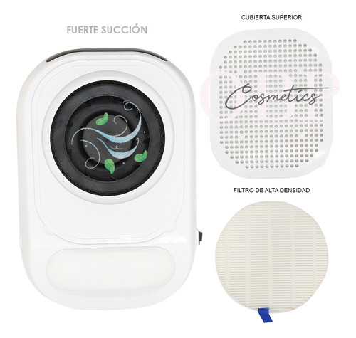 Extractor De Polvo De Uñas Recargable Con Almohadilla Pu 60w