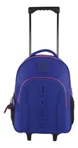 Comprar Mochila De Carro Carrito Escolar Con Ruedas Niños Color Azul 27703 Diseño De La Tela Head