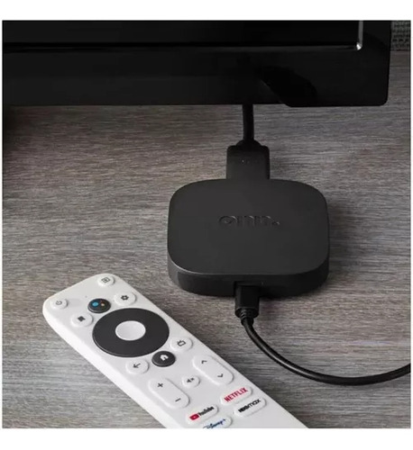 Onn Google Tv 4k Streaming Box + Fuente + Remoto Negro De Voz