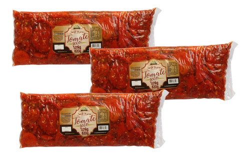 Imagem 1 de 2 de Kit 3 Antepasto Tomate Seco Orgânico Gourmet 940g