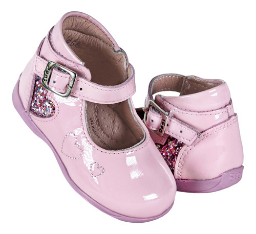 Zapato Bebé Dogi 8730 Piel Charol Rosa Con Arco 11 Al 12.5