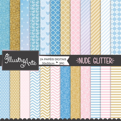 Kit Imprimible Scrap #03 -ia - Ia - Nude Glitter (cinderella