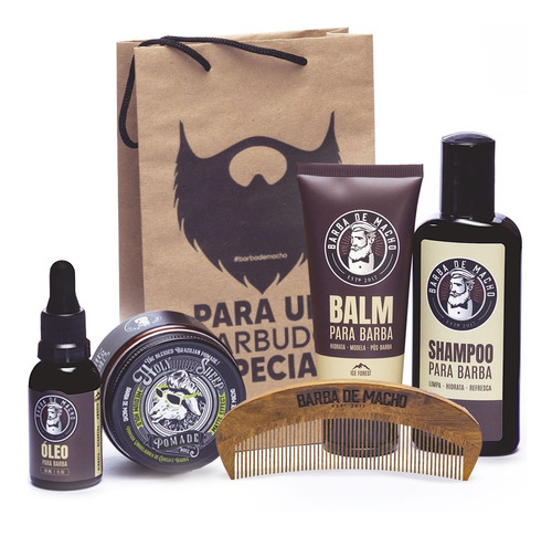 Kit Com Produtos Para Barba E Cabelo Shampoo Balm Pomada