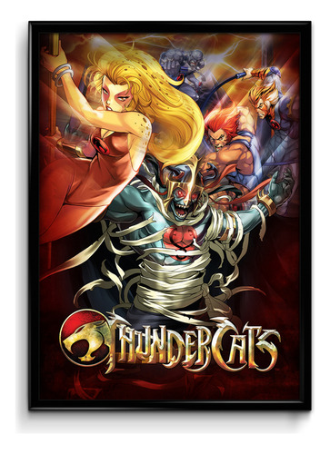 Cuadro Thundercats Retro Poster 20x30 (marco+lámina+vidrio)