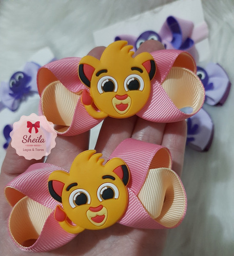 Laço De Cabelo Bolofofos Rick Leão (unidade) Rosa E Amarelo
