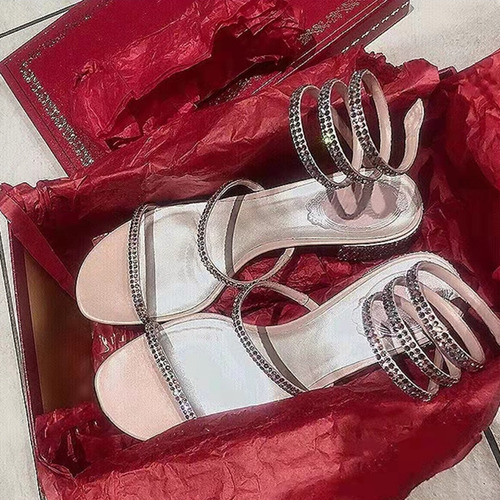 Sandalias De Moda Con Correa Diamantes Imitación Para Mujer