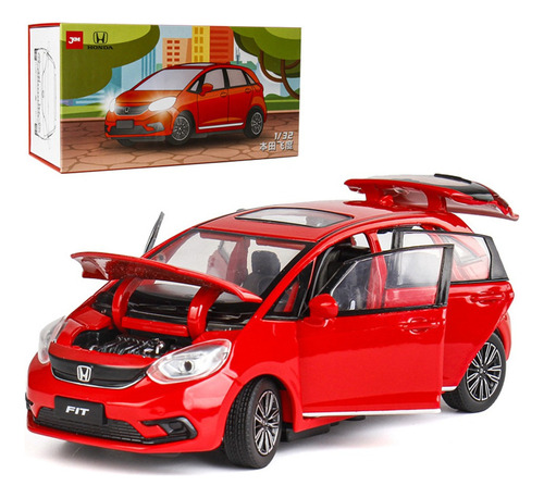 Nuevo Honda Fit Miniatura Metal Coche Con Luz Y Sonido 1/32