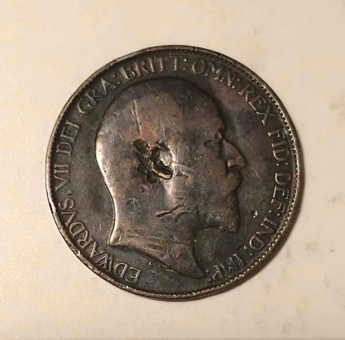 Moneda 1/2 Penique Eduardo Vii- Reino Unido - 1907 -