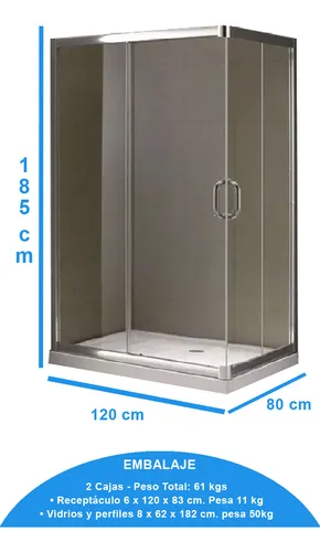 Box De Ducha Rectangular C/transl C/receptaculo 5cm - Munich