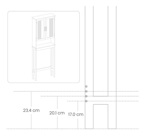Estantería Para Baño Sobre Inodoro 4 Niveles Ajustable Blanc