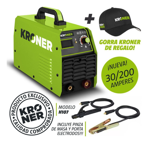 Soldadora Inverter Kroner 200 Amp Calidad Profesional Alta Gama