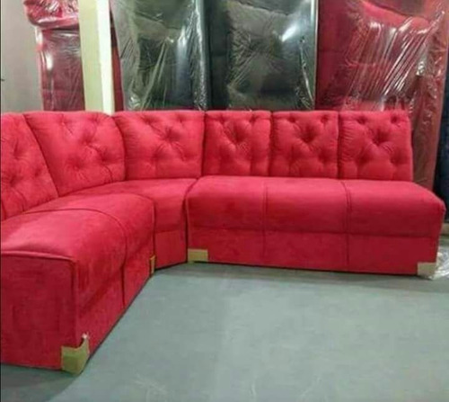 Sofá De Canto Vermelho 6 Lugares - 1,80 X 2,20