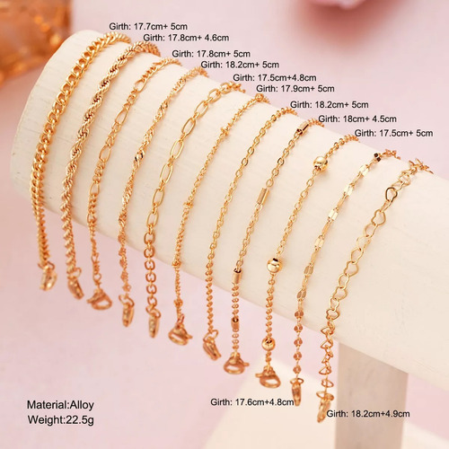 11 Uds Cadena Cubana Cadena Sujetapapeles Accesorios Regalos Dorado 8 Cm 23.5 Cm