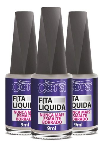 Fitas Líquidas Com Pincel Flocado Cora 9ml 3un