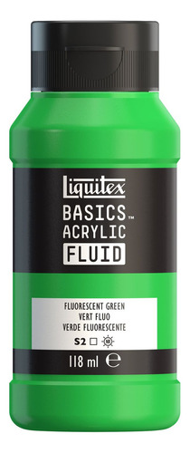 Tinta Acrílica Liquitex Basics Fluid 118ml Fluorescent Green
