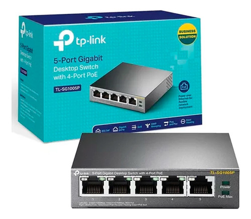 Switch Tp-link Tl-sg1005p 5 Puertos Gigabit + Poe Desktop 