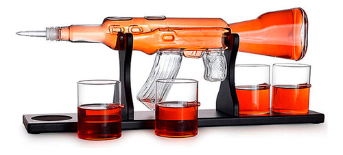 Decanter Whisky Presente Garrafa Com Copos Projétil Bala